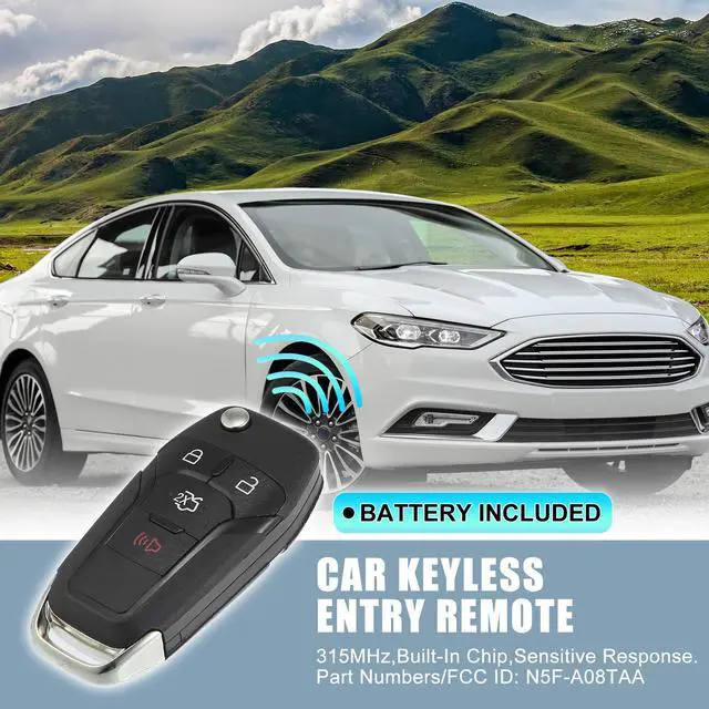 Alt view image 2 of 7 - 315MHz N5F-A08TAA Replacement Smart Proximity Keyless Entry Remote Key Fob for Ford Fusion 2013 2014 2015 2016 4 Buttons with Door Key 49 Chip