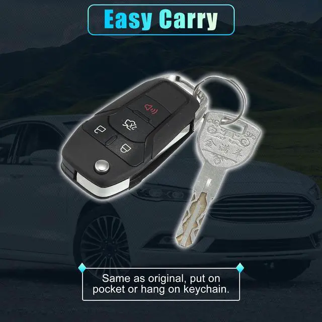Alt view image 7 of 7 - 315MHz N5F-A08TAA Replacement Smart Proximity Keyless Entry Remote Key Fob for Ford Fusion 2013 2014 2015 2016 4 Buttons with Door Key 49 Chip