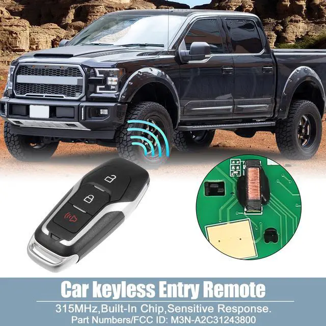 Main image of 315MHz M3N-A2C31243800 Replacement Smart Proximity Keyless Entry Remote Key Fob for Ford Explorer 2016-2017 3 Buttons with Door Key 49 Chip