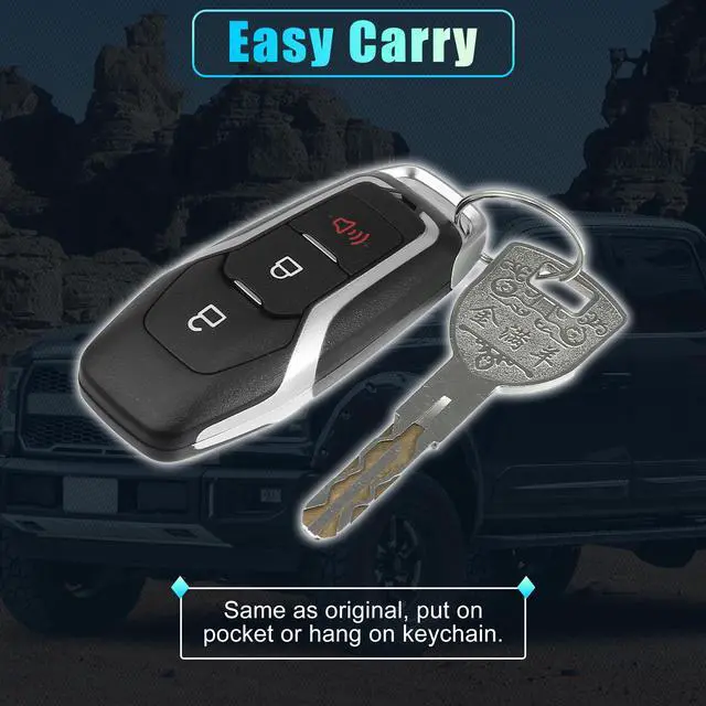 Alt view image 7 of 7 - 315MHz M3N-A2C31243800 Replacement Smart Proximity Keyless Entry Remote Key Fob for Ford Explorer 2016-2017 3 Buttons with Door Key 49 Chip