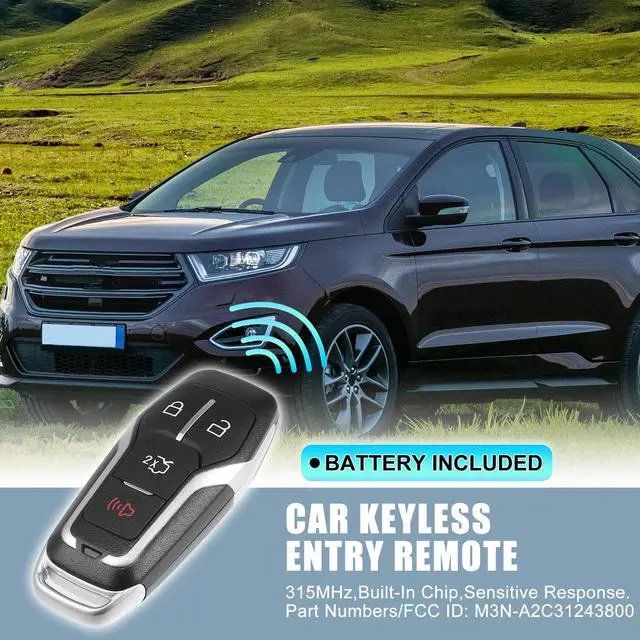 Alt view image 2 of 7 - 315MHz M3N-A2C31243800 Replacement Smart Proximity Keyless Entry Remote Key Fob for Ford for Mustang 2015-2017 4 Buttons with Door Key 49 Chip