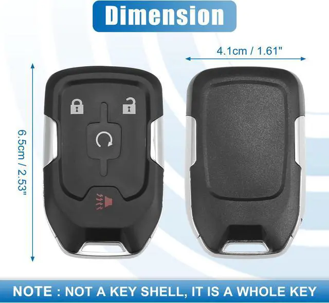 Alt view image 6 of 7 - 4 Button Car Keyless Entry Remote Control Replacement Key Fob Proximity Smart Fob HYQ1EA for GMC Acadia 2017-2020 433MHz 46 Chip