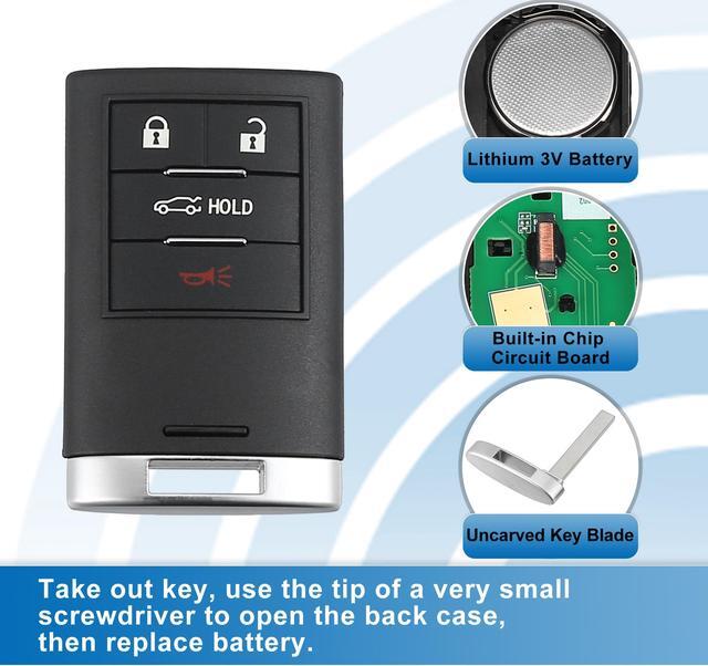 Alt view image 4 of 7 - 4 Button Car Keyless Entry Remote Control Replacement Key Fob Proximity Smart Fob NBG009768T for Cadillac XTS 2013-2014 315MHz PCF7952 Chip