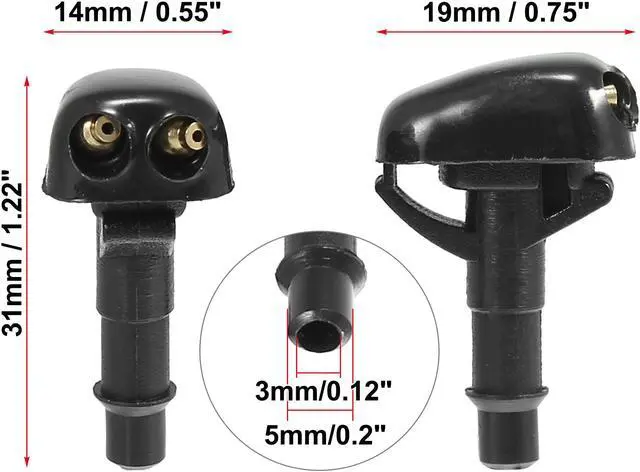 Alt view image 3 of 6 - 4pcs Car Front Windshield Washer Nozzles for Mitsubishi Lancer 1995-2005 for Mitsubishi Montero 1990-2005 Replaces 8265A083