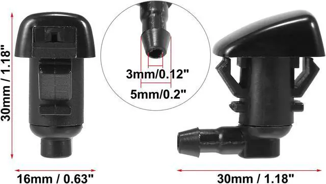Alt view image 3 of 6 - 4pcs Car Front Windshield Washer Nozzles for Jeep Grand Cherokee 2005-2016 for Pontiac G6 2005-2010 Replaces 55079049AA
