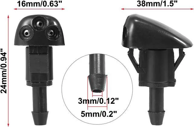 Alt view image 3 of 6 - 4pcs Car Front Windshield Washer Nozzles for Hyundai Tiburon Elantra Sonata for Kia Sorento Replaces 98630YY000