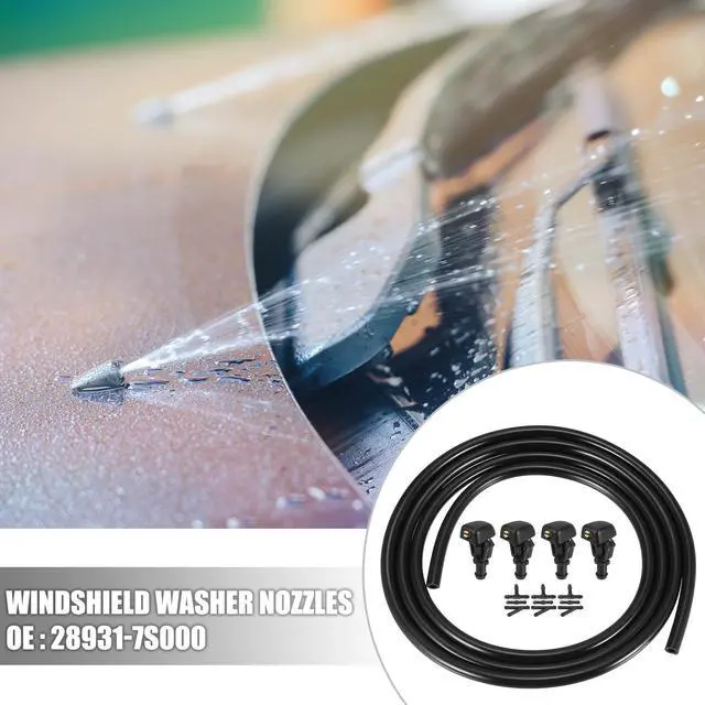 Alt view image 2 of 7 - 4pcs Front Windshield Wiper Nozzles for Nissan Titan for Infiniti QX56 Black