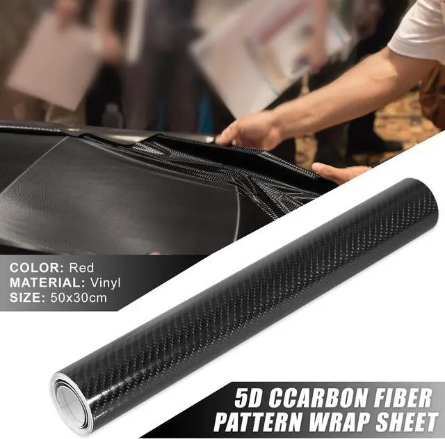 Main image of 5D Glossy Carbon Fiber Pattern Vinyl Wrap Sheet Cover Decal Car Self Adhesive Sticker Protector Film Universal Black 12"x20"