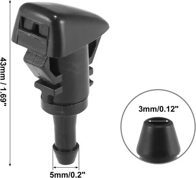 Alt view image 3 of 7 - Front Windshield Washer Nozzles Wiper Spray for Subaru Impreza 2008-2014 Replaces 86636FG051 2pcs