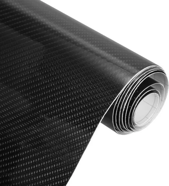 Alt view image 5 of 7 - 5D Glossy Carbon Fiber Pattern Vinyl Wrap Sheet Cover Decal Car Self Adhesive Sticker Protector Film Universal Black 12"x20"