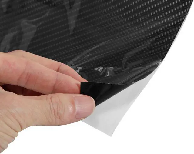 Alt view image 7 of 7 - 5D Glossy Carbon Fiber Pattern Vinyl Wrap Sheet Cover Decal Car Self Adhesive Sticker Protector Film Universal Black 12"x20"