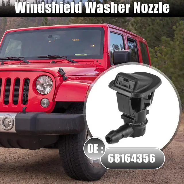 Alt view image 2 of 6 - Front Windshield Washer Nozzles Wiper Spray for Jeep Wrangler 2013-2017 Replaces 68164356 2pcs