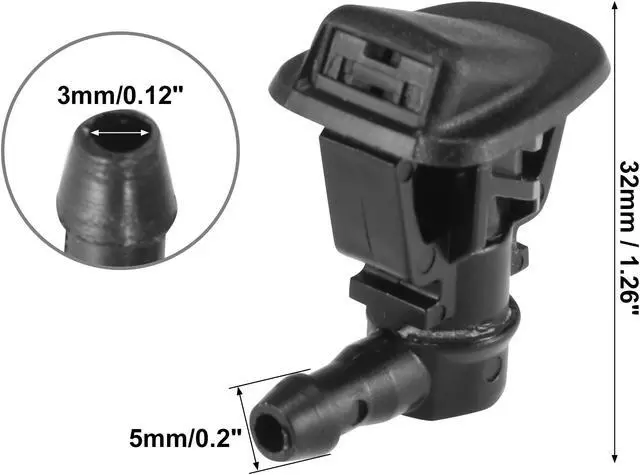 Alt view image 3 of 6 - Front Windshield Washer Nozzles Wiper Spray for Jeep Wrangler 2013-2017 Replaces 68164356 2pcs