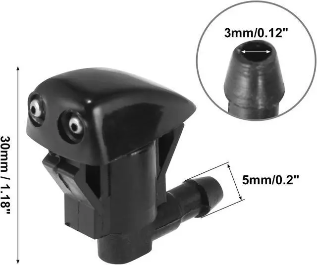Alt view image 3 of 7 - Front Windshield Washer Nozzles Wiper Spray for Jeep Grand Cherokee 2005-2016 Replaces 55372143AB 2pcs