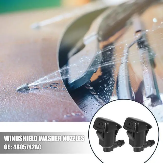 Alt view image 2 of 6 - 4pcs Car Front Windshield Washer Nozzles for Toyota Sienna 2004-2010 Replaces 85381-AE020 with 6 Pcs Hose Connectors