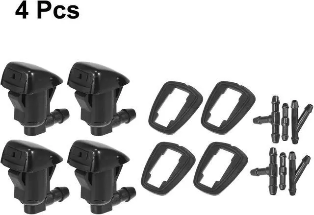 Alt view image 4 of 6 - 4pcs Car Front Windshield Washer Nozzles for Toyota Sienna 2004-2010 Replaces 85381-AE020 with 6 Pcs Hose Connectors