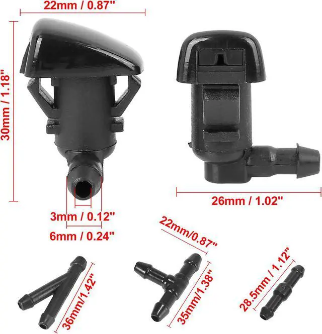 Alt view image 3 of 6 - 4pcs Car Front Windshield Wiper Washer Nozzle Spray Jet Replacement for Cadillac CTS 2009-2015 25815793