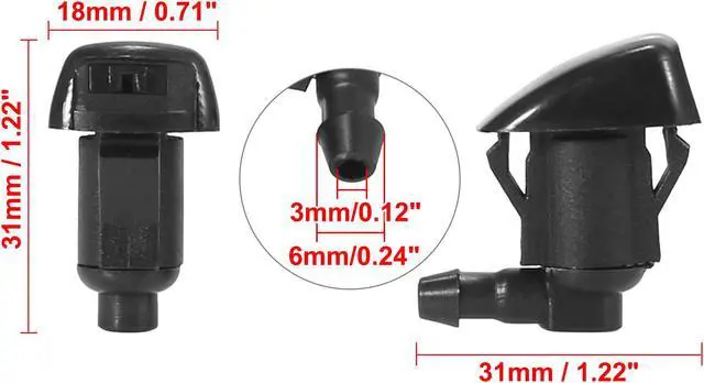 Alt view image 3 of 6 - 4pcs Car Front Windshield Wiper Washer Nozzle Spray Jet Replacement for Chevrolet Traverse 2013-2016 for GMC Acadia 2011-2016 7133-232314D 15247800