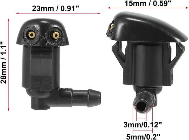 Alt view image 3 of 6 - 4pcs Car Front Windshield Washer Nozzles for Toyota Yaris XP10 1999-2005 for Toyota MR2 MK2 MK3 1989-2007 Replaces GK2C67510B