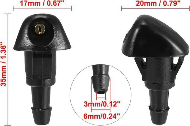 Alt view image 3 of 6 - 4pcs Black ABS Front Windshield Wiper Cleaning Jet Nozzles for Honda Civic CRV