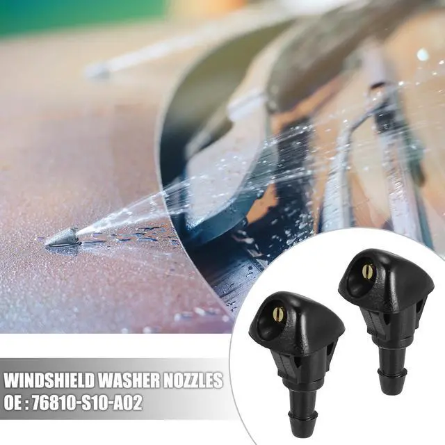 Alt view image 2 of 6 - 4pcs Black ABS Front Windshield Wiper Cleaning Jet Nozzles for Honda Civic CRV