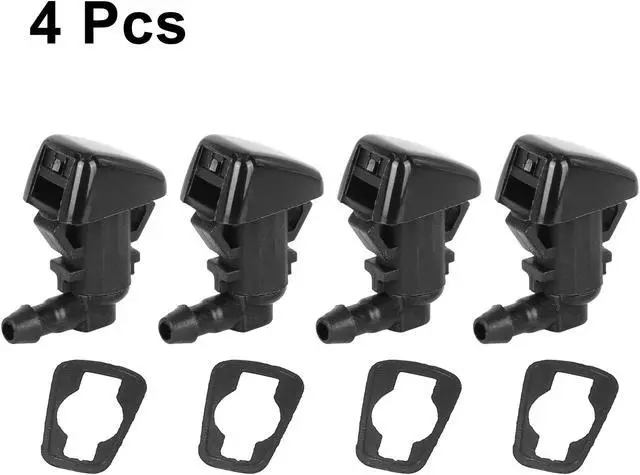 Alt view image 4 of 6 - 4pcs Windshield Washer Nozzle with Rubber Gasket for Ford Edge 2011-2015 for Lincoln MKX 2011-2015 Replace of BT4Z-17603-A Jet Spray Single Hole Black