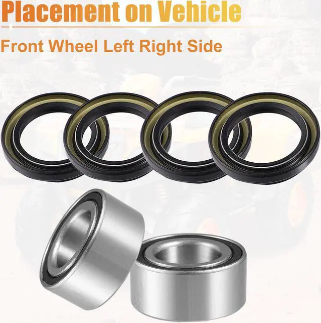 Alt view image 4 of 7 - 1 Set ATV UTV Front Wheel Bearing with Seals for Honda Foreman Rubicon 500 650 680 TRX500FA 91051-HA7-651