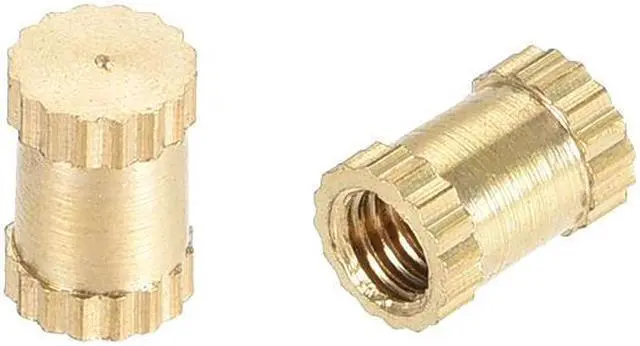 Main image of Knurled Insert Nuts, M3 x 6mm(L) x 4mm(OD) Female Thread Brass Embedment Assortment Kit, 50 Pcs