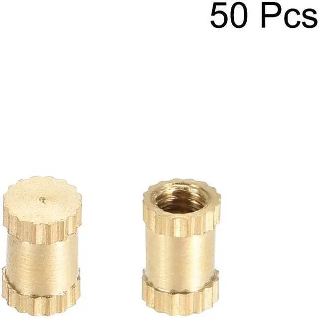 Alt view image 3 of 3 - Knurled Insert Nuts, M3 x 6mm(L) x 4mm(OD) Female Thread Brass Embedment Assortment Kit, 50 Pcs