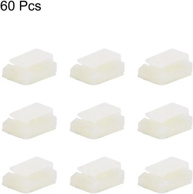 Alt view image 2 of 5 - Adhesive Cable Wire Clips Cable Organizer Holder for Car Office Home 12.5x9.5x6mm White 60pcs