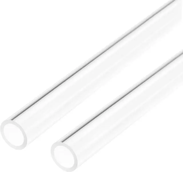 Main image of 2pcs Clear Rigid Acrylic Pipe 11mm(7/16") ID x 15mm OD x 0.5m(20") Round Tube Tubing