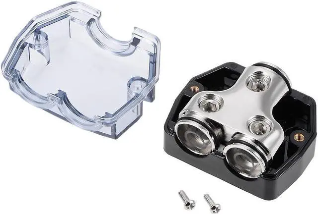 Alt view image 2 of 6 - 2 Way Power Distribution Block 0 Gauge In 0 Gauge Out Amp Power Ground Distributor for Car Audio Splitter