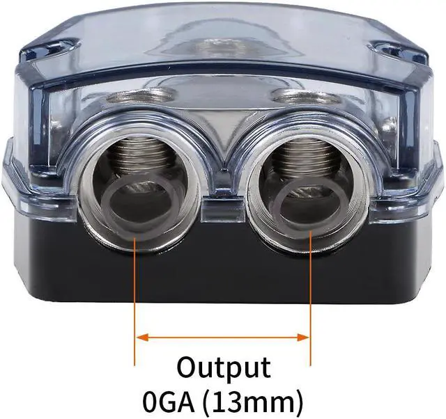 Alt view image 4 of 6 - 2 Way Power Distribution Block 0 Gauge In 0 Gauge Out Amp Power Ground Distributor for Car Audio Splitter