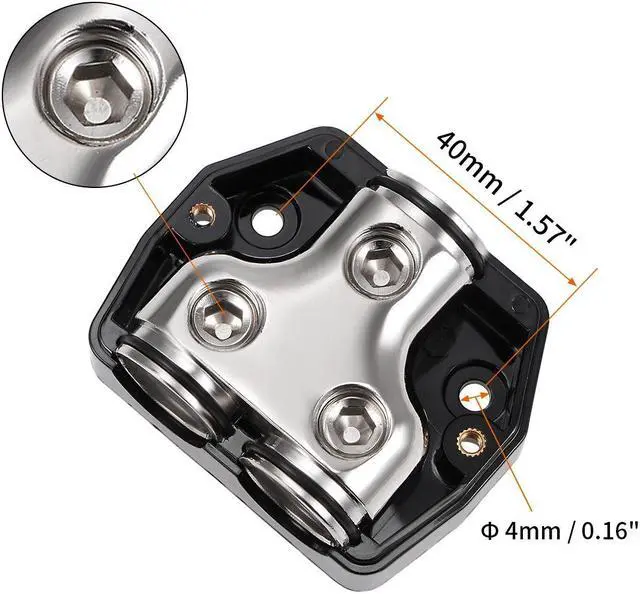 Alt view image 6 of 6 - 2 Way Power Distribution Block 0 Gauge In 0 Gauge Out Amp Power Ground Distributor for Car Audio Splitter