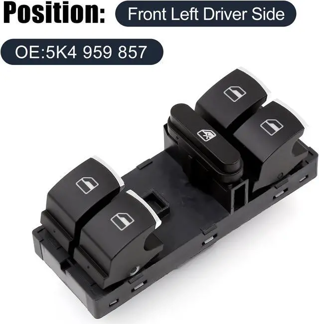 Alt view image 2 of 5 - Front LH Left Driver Master Power Window Switch for VW Jetta MK5 Sagitar