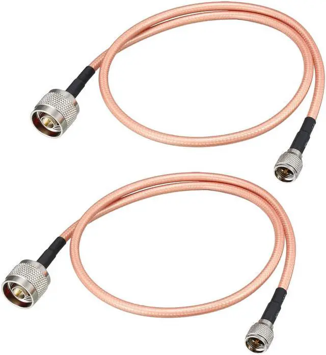 Main image of Low Loss RF Coaxial Cable Connection Coax Wire RG-142 N Male to Mini UHF Male 60cm 2pcs