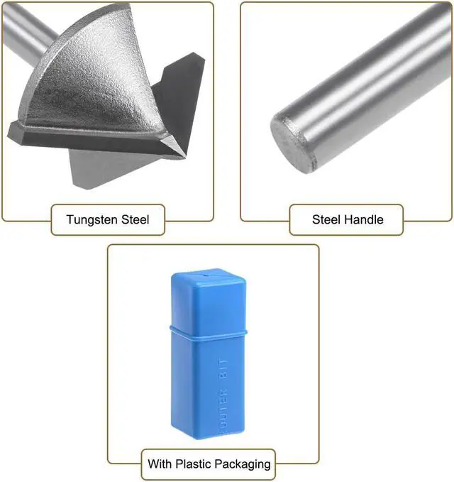 Alt view image 3 of 5 - Router Bit 6mm Shank 32mm Dia. 90 Degree V-Groove End Mill Tungsten Steel for CNC Woodworking Engraving Edge Trimmer