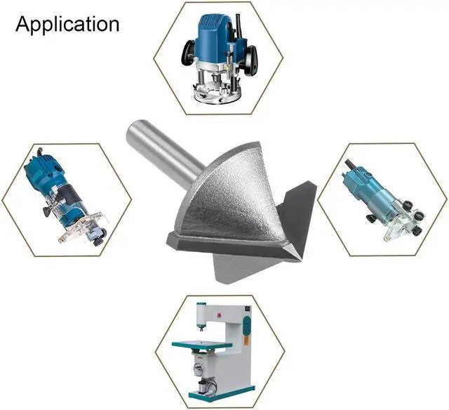 Alt view image 5 of 5 - Router Bit 6mm Shank 32mm Dia. 90 Degree V-Groove End Mill Tungsten Steel for CNC Woodworking Engraving Edge Trimmer