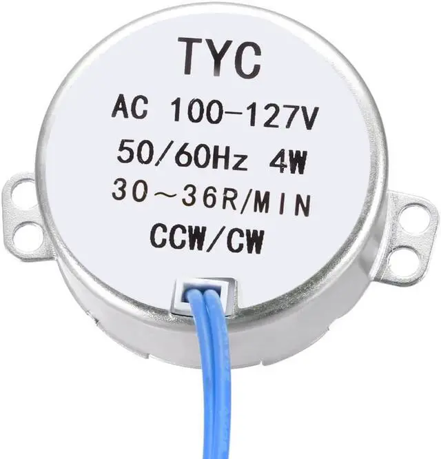 Alt view image 6 of 7 - Synchronous Motor AC 100-127V 2-2.4RMP 50-60Hz 4W Double Flat Shaft CW/CCW