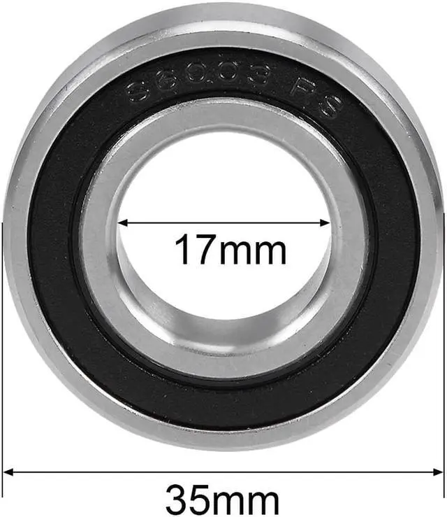 Alt view image 4 of 4 - S6003-2RS Stainless Steel Ball Bearing 17x35x10mm Double Sealed 6003RS Bearings