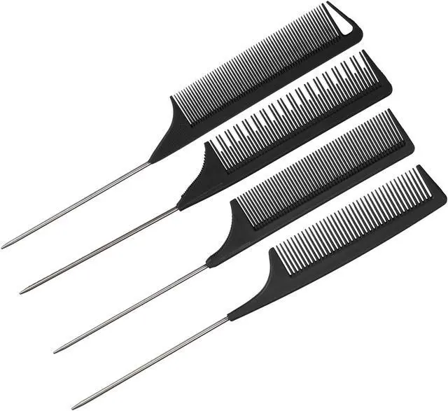 Alt view image 4 of 7 - Wide Tooth Hair Brush, Tail Comb for Home Use, Styling Comb Plastic, Pink