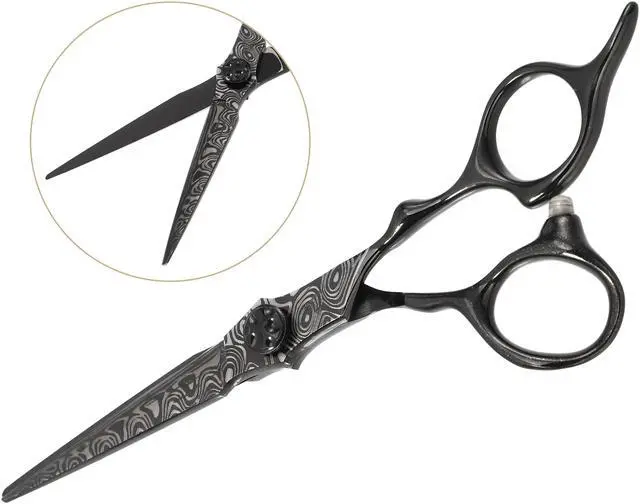 Alt view image 3 of 7 - Hair Scissors, Hair Cutting Scissors, Barber Thinning Scissors, Stainless Steel Razor, Black