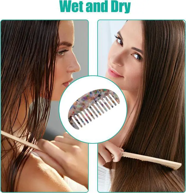 Alt view image 5 of 7 - 2 Pcs Hair Comb Wide Tooth, Anti-Static, for Thick, Curly Hair, Hair Care, Detangling Comb, for Wet and Dry Multicolor