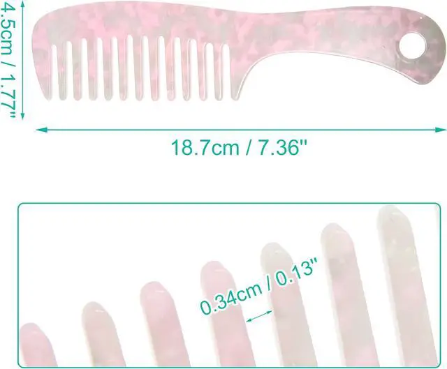 Alt view image 4 of 7 - 1 Pcs Hair Comb Wide Tooth, Anti-Static, for Thick, Curly Hair, Hair Care, Detangling Comb, for Wet and Dry Pink