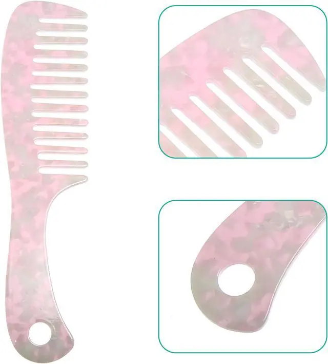 Alt view image 3 of 7 - 1 Pcs Hair Comb Wide Tooth, Anti-Static, for Thick, Curly Hair, Hair Care, Detangling Comb, for Wet and Dry Pink