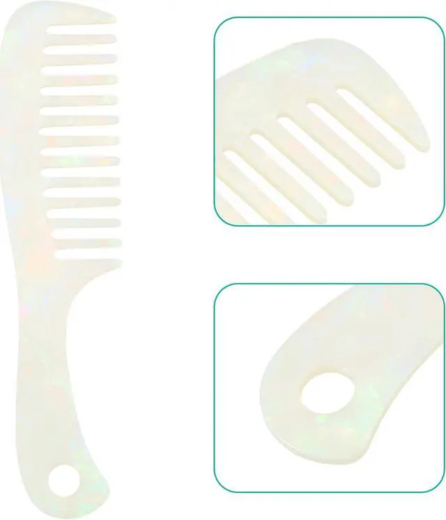 Alt view image 3 of 7 - 1 Pcs Hair Comb Wide Tooth, Anti-Static, for Thick, Curly Hair, Hair Supplies, Detangling Comb, for Wet and Dry Multicolor