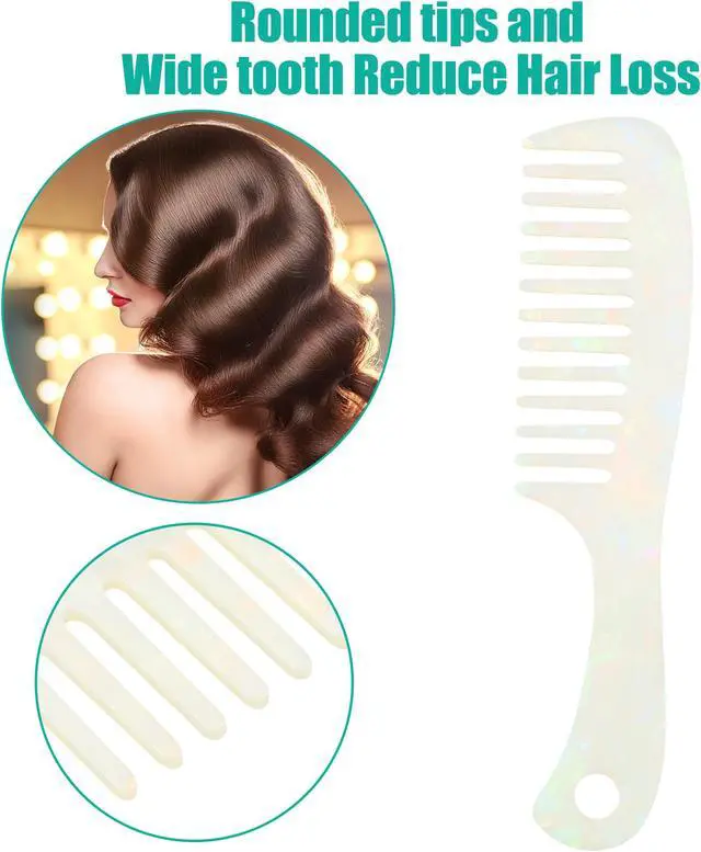 Alt view image 2 of 7 - 1 Pcs Hair Comb Wide Tooth, Anti-Static, for Thick, Curly Hair, Hair Supplies, Detangling Comb, for Wet and Dry Multicolor