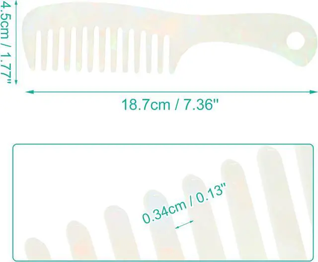 Alt view image 4 of 7 - 1 Pcs Hair Comb Wide Tooth, Anti-Static, for Thick, Curly Hair, Hair Supplies, Detangling Comb, for Wet and Dry Multicolor