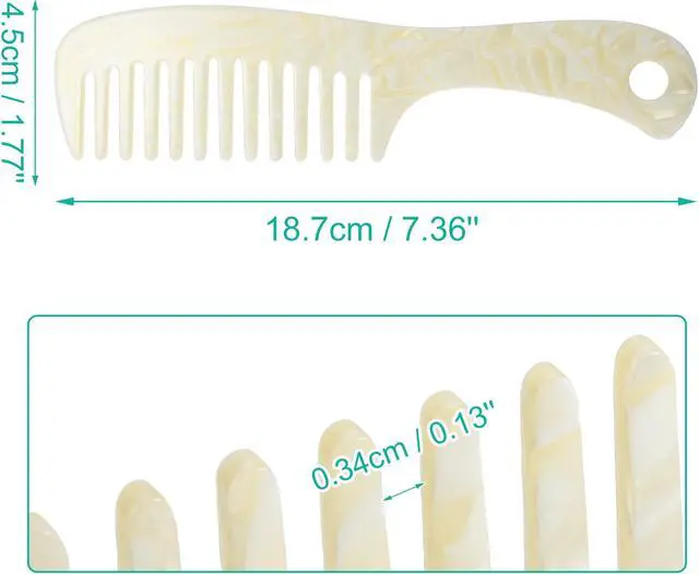 Alt view image 4 of 7 - 1 Pcs Hair Comb Wide Tooth, Anti-Static, for Thick, Curly Hair, Hair Supplies, Detangling Comb, for Wet and Dry Beige