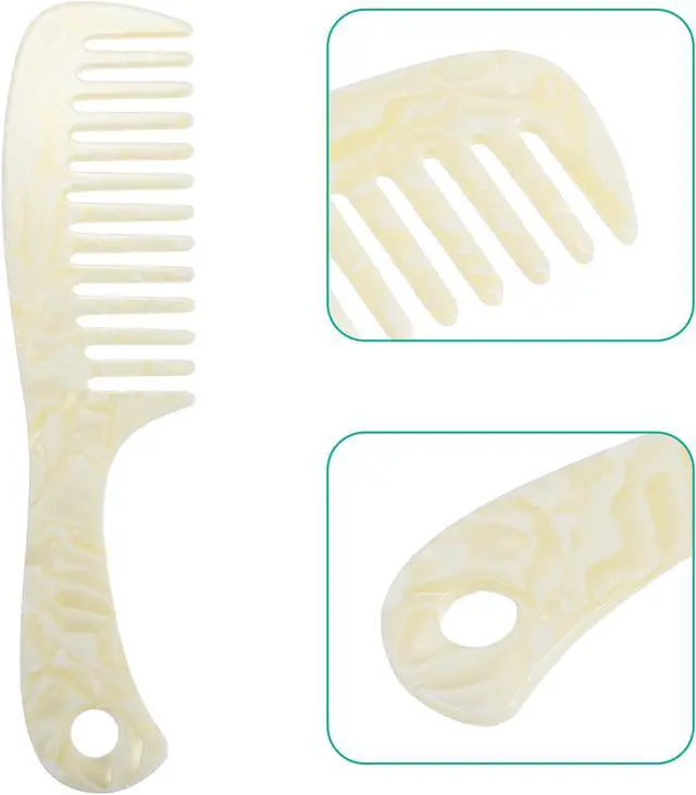 Alt view image 3 of 7 - 1 Pcs Hair Comb Wide Tooth, Anti-Static, for Thick, Curly Hair, Hair Supplies, Detangling Comb, for Wet and Dry Beige
